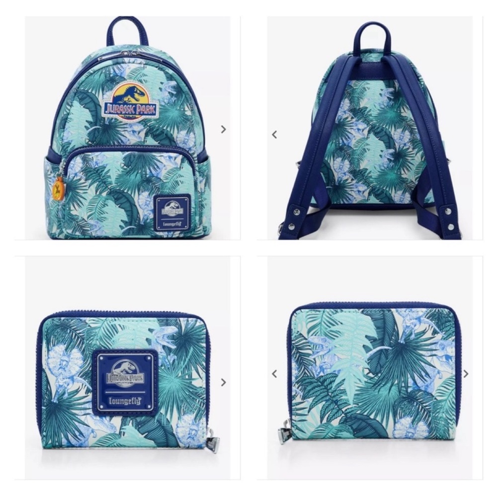 Loungefly Jurassic Park Palm Frond Mini Backpack & Wallet Set- Exclusive